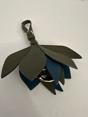 CHRISTIAN DIOR Paris Leather Flower And DIOR Bag Charm